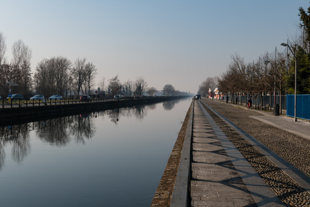 Trezzano sul Naviglio - january, 21, 2017: view of Trezzano sul naviglio, Lombardy, Italyのeditorial素材