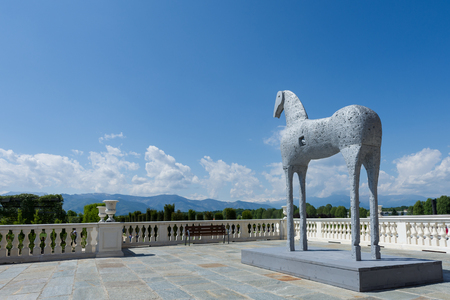 Horse monument in the  Gardens of the Palace of Venaria,Turin, Italyのeditorial素材
