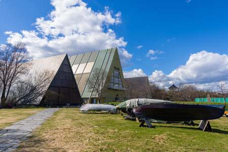 OSLO, NORWAY - APRIL 26, 2018: The Fram Museum  is a museum telling the story of Norwegian polar exploration. It is located on the peninsula of BygdÃ¸y in Oslo, Norwayのeditorial素材