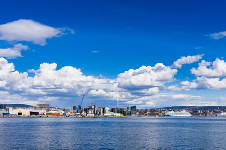 Panoramic view of Oslo from the Bygdoy peninsula. Norwayの写真素材