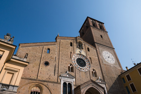 Beautiful view of cathedral facade, Lodi, Italyの写真素材