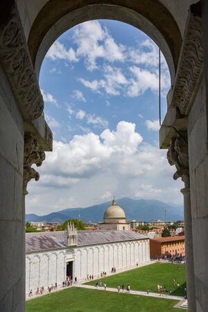 Pisa, Italy - August 19, 2016: Il Camposanto (cemetery), also known as Camposanto monumentale or Camposanto old seen from the baptisteryのeditorial素材