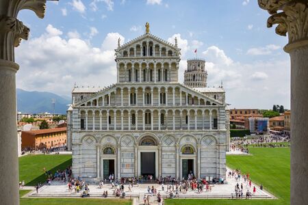 The Duomo of Pisa seen from the baptistery, italyのeditorial素材