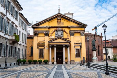 Milan, Italy - April 25 2013: The church of Santa Maria Podone is a place of Greek Orthodox worship in Milan located in Piazza Borromeo 6, in the historic center, a few steps from the Cordusioのeditorial素材