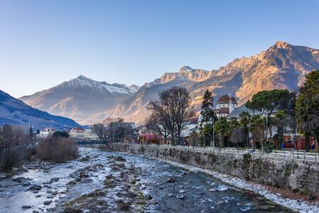 Merano Christmas market in the late afternoon, Trentino Alto Adige, northern Italy.の写真素材
