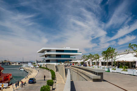 Valencia, Spain: June 14, 2015 - Panoramic view of the port of Valenciaのeditorial素材
