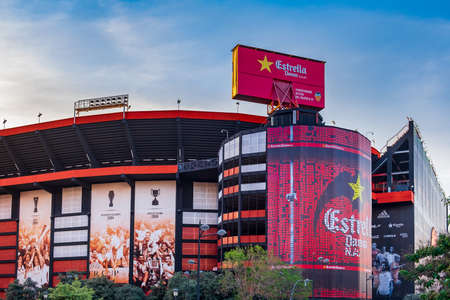 Valencia, Spain: June 14, 2015 -Mestalla Stadium, often only Mestalla, is a football stadium in Valencia, Spain.のeditorial素材