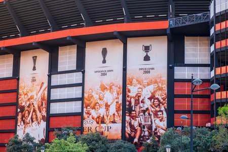Valencia, Spain: June 14, 2015 -Mestalla Stadium, often only Mestalla, is a football stadium in Valencia, Spain.のeditorial素材