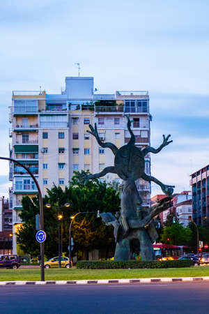 Valencia, Spain: June 14, 2015 -One of the many works installed in the various roundabouts of Valenciaのeditorial素材