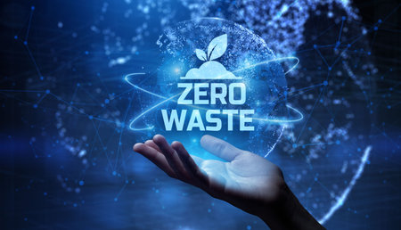 Business selecting zero waste on virtual screen. Eco friendly Nature lean.