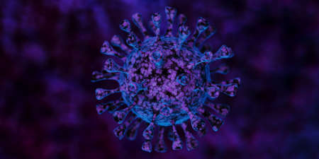 Coronavirus covid-19 under the microscope. 3D rendered illustration.の写真素材