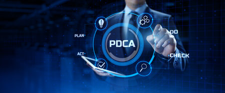 PDCA Plan Do Act Check Business technology conceptの写真素材