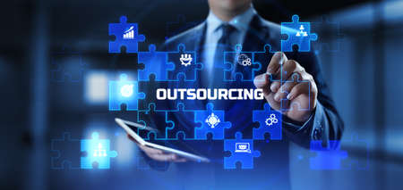 Outsourcing global recruitment human resources management conceptの写真素材