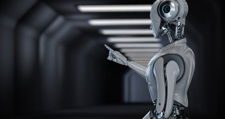 Cyborg Robot 3d render. RPA Robotic process automation Automation AI