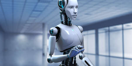 Robot Cyborg 3d render innovation technology robotisationの写真素材