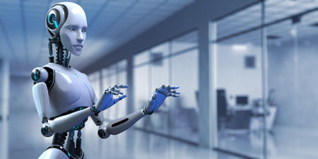 Cyborg Robot 3d render. RPA Robotic process automation Automation AI