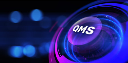 Quality management system certification standards assurance business technology concept.