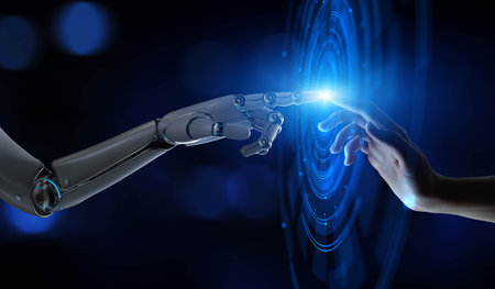 AI and Robotics for Advanced Human-Machine Interaction in Data Processing.の写真素材