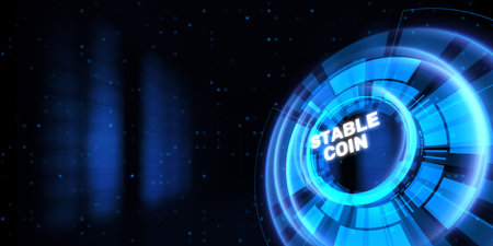 Stablecoin cryptocurrency concept digital finance concept.