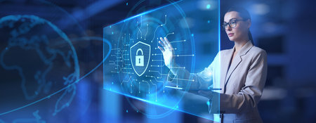 Cybersecurity and Data Protection Interface Technology Concept.