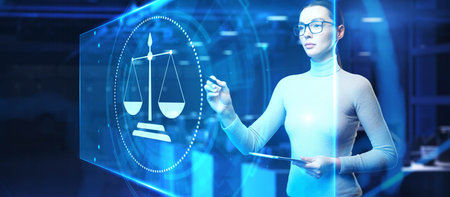 LegalTech and Digital Justice System Business Technology Concept.