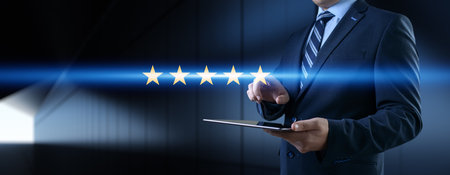 Customer Satisfaction and Quality Rating with Five-Star Service and Business Excellence.