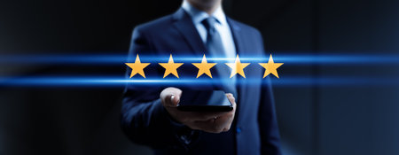 Customer Satisfaction and Quality Rating with Five-Star Service and Business Excellence.