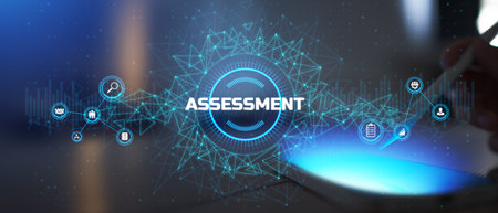 Digital Assessment and Evaluation Tools Illustrated on a Virtual Interface.の写真素材