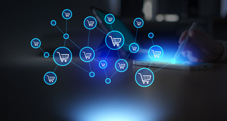 Digital E-commerce and Online Shopping Network Concept.の写真素材