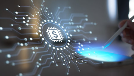 Financial Technology and Digital Payments Illustrated with AI Chip Symbol.の写真素材
