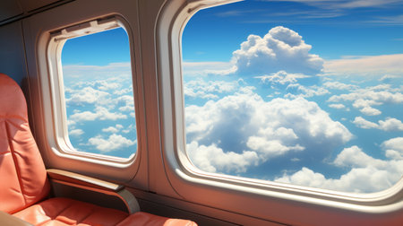 A passanger planes window view of the earth from above.UHD wallpaperの素材