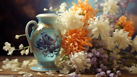 Beautiful cozy vintage spring decoration.UHD wallpaperの素材
