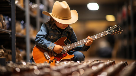 Baby girl frilly rocker musician (UHD Wallpaper)の素材