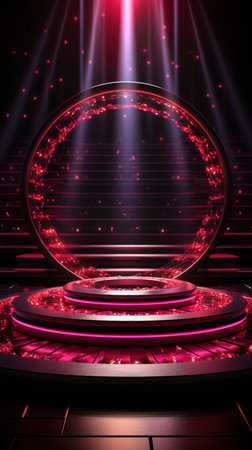 Circular stage made of crystal glass UHD wallpaperの素材