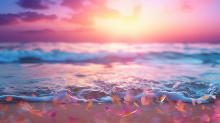 Summer vacation bokeh sunset UHD wallpaperの素材