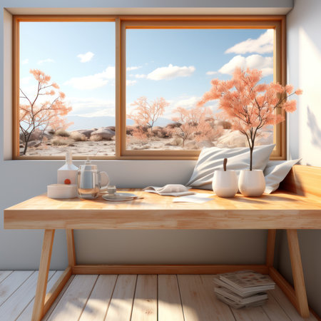 A lamp on the table UHD wallpaperの素材