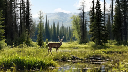 Deer in the forest UHD wallpaperの素材