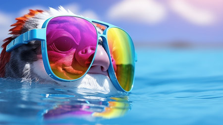 Colourful penguin with glasses UHD wallpaperの素材