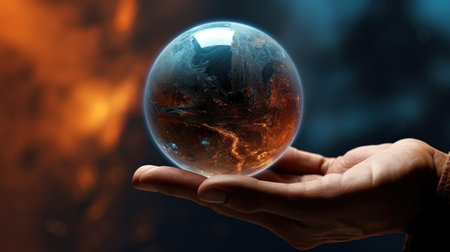 Earth model in the hand UHD wallpaperの素材