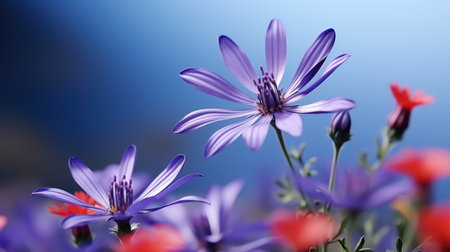 Beautiful flowers in the landscape and butterfly UHD wallpaperの素材