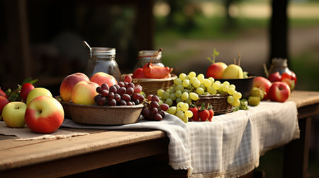 Fruits and vegetables on the table UHD wallpaperの素材