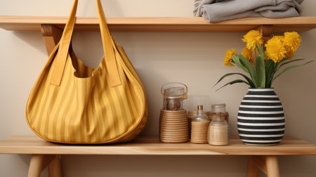 A bag hanging on shelf UHD wallpaperの素材