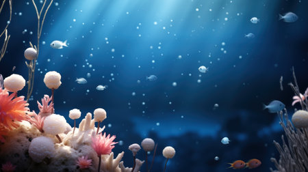 Felted three dimensional underwater UHD wallpaperの素材