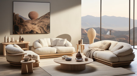 A high quality living room UHD wallpaperの素材