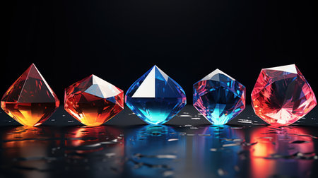 gemstones on a black copy space 3D photo UHD Wallpaperの素材
