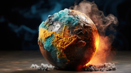 Global warming concept copy space 3D photo UHD Wallpaperの素材