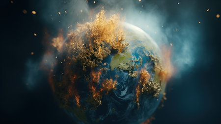 Global warming on Earth copy space 3D photo UHD Wallpaperの素材