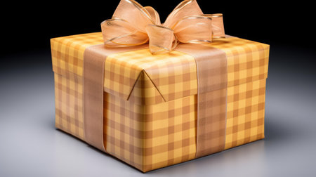 golden gift box with ribbon isolated UHD Wallpaperの素材