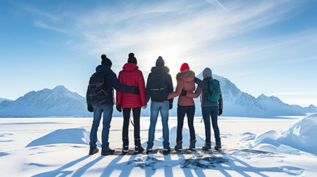 Group of penguins on the ice in Antarctica UHD Wallpaperの素材