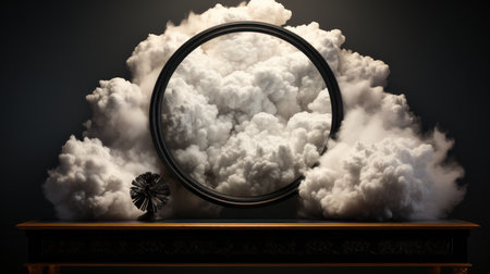 A large circular mirror UHD wallpaperの素材